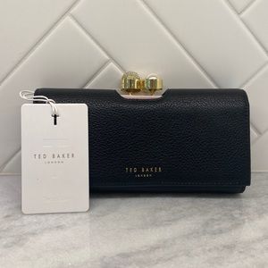 Ted Baker black leather handheld wallet